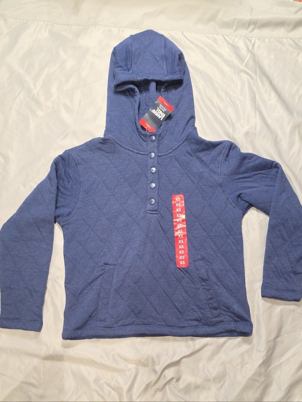 Lands' End Quilted Hooded  Pullover - Blue
